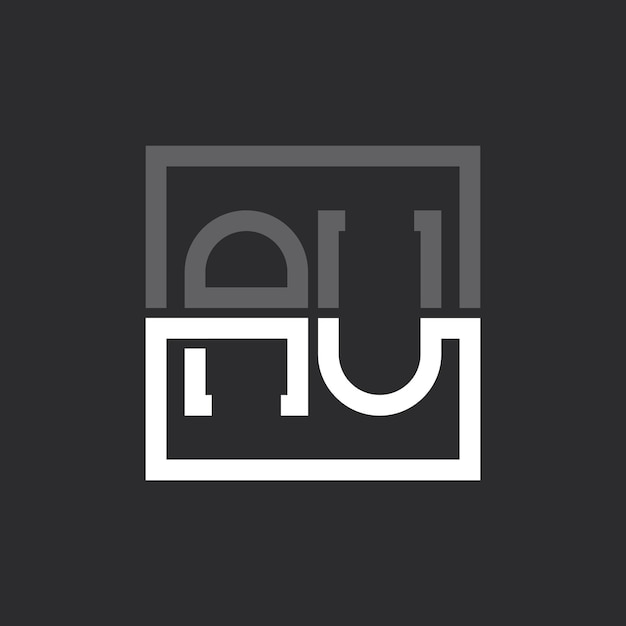 Diseño de logotipo de letra AU creativo minimalista moderno Monograma de logotipo AU para cualquier negocio