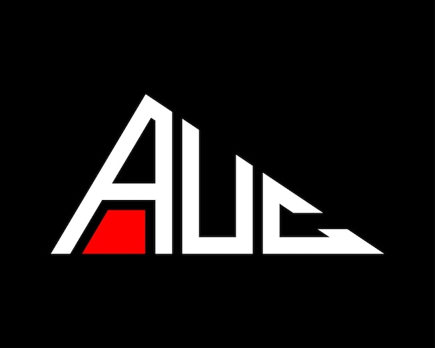 Diseño del logotipo de la letra AUC en forma de triángulo