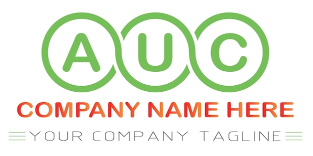 Vector diseño de logotipo de letra auc