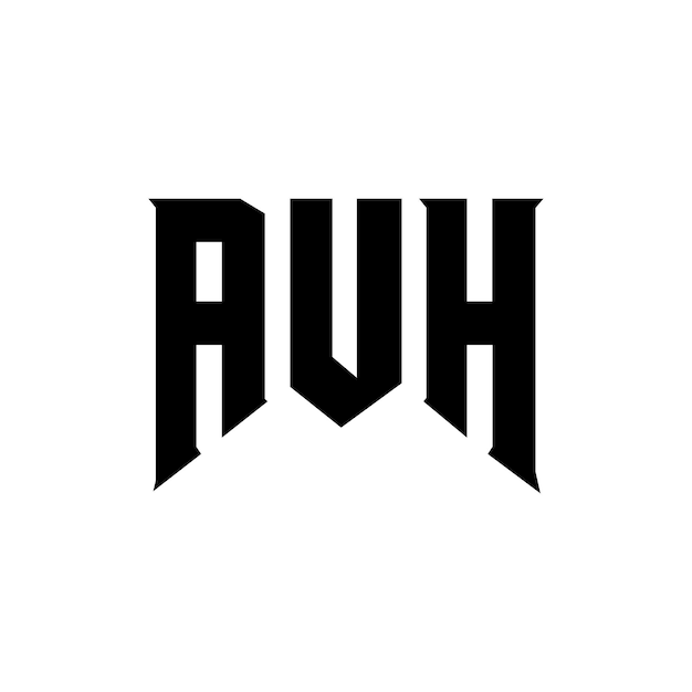 Diseño de logotipo de letra AUH para una empresa de tecnología Diseño del logotipo AUH combinación de colores blanco y negro Logotipo AUH Vector AUH Diseño del icono AUH Alfabeto AUH Tipografía diseño del logotipo