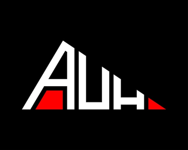 Diseño del logotipo de la letra AUH de forma triangular