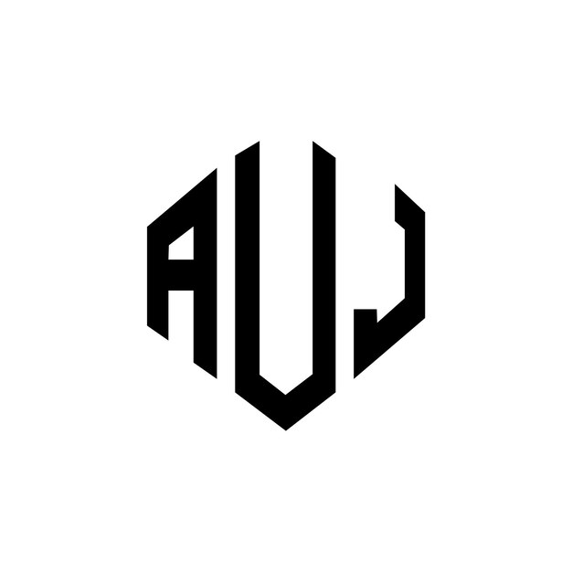 Diseño del logotipo de la letra AUJ con forma de polígono AUJ poligono y forma de cubo diseño del logotipo AUJ hexágono modelo de logotipo vectorial colores blanco y negro AUJ monograma negocio y logotipo de bienes raíces