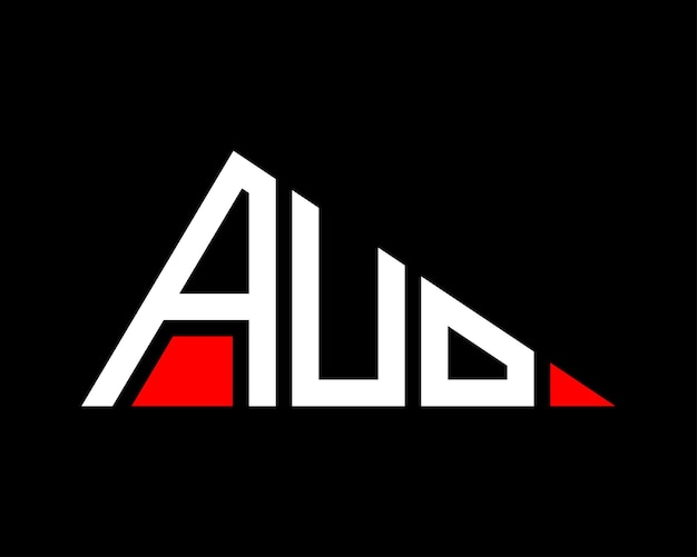 Diseño del logotipo de la letra AUO de forma triangular