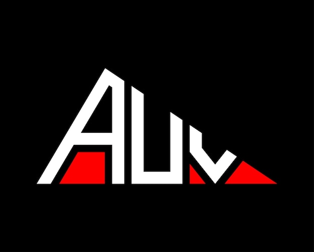 Diseño del logotipo de la letra AUV de forma triangular