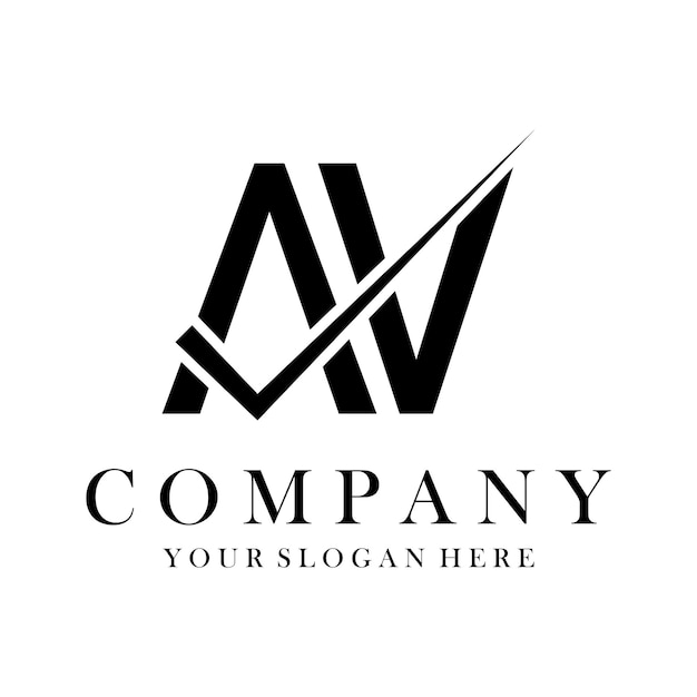 Diseño de logotipo de letra AV plantilla vector iniciales creativas concepto de logotipo de letra AV