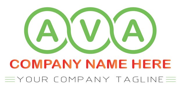 Diseño de logotipo de letra AVA