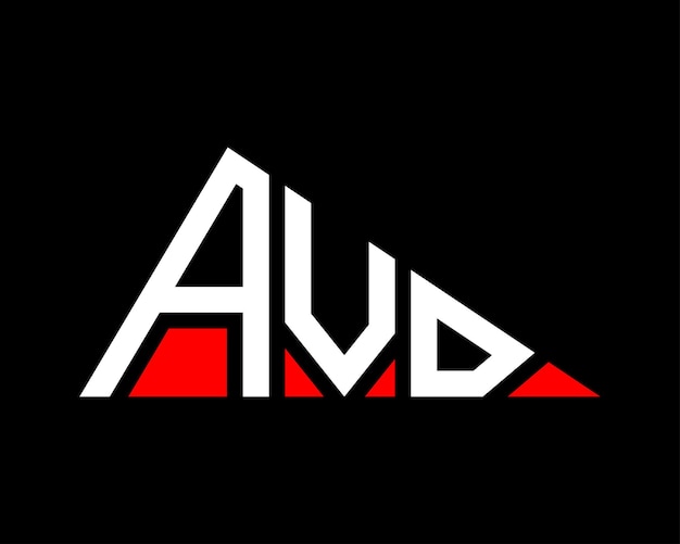 Diseño del logotipo de la letra AVD en forma de triángulo