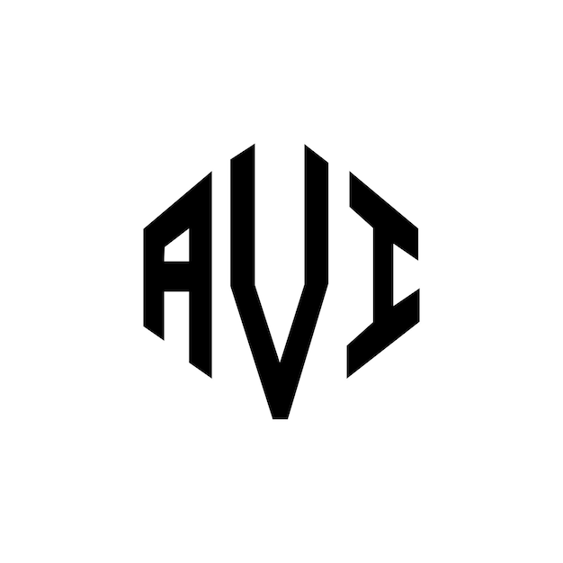Diseño de logotipo de letra AVI con forma de polígono AVI diseño de logotipo en forma de póligono y cubo AVI plantilla de logotipo vectorial hexágono AVI colores blanco y negro AVI monograma de negocios y logotipo de bienes raíces