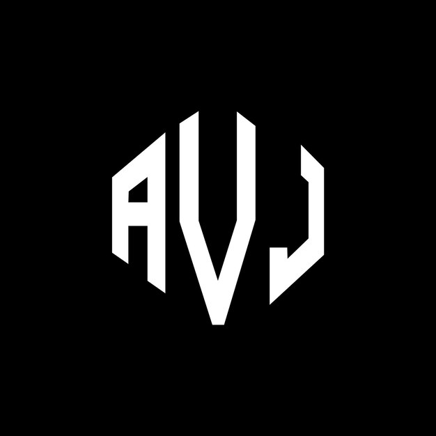 Diseño de logotipo de letra AVJ con forma de polígono AVJ poligono y forma de cubo diseño de logotipo AVJ hexágono patrón de logotipo vectorial colores blanco y negro AVJ monograma negocio y logotipo de bienes raíces