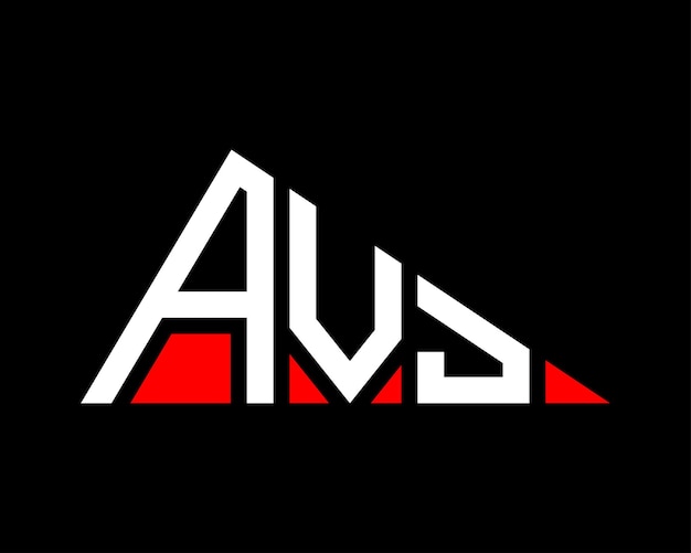 Diseño del logotipo de la letra AVJ en forma de triángulo