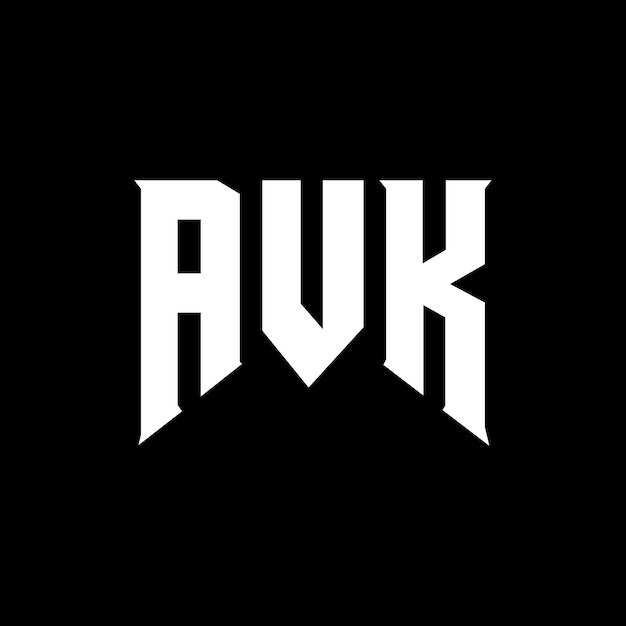 Diseño de logotipo de letra AVK para una empresa de tecnología Diseño de Logotipo AVK combinación de colores blanco y negro Diseño de diseño de logotipo AVK Vector AVK Diseño de icono AVK Alfabeto AVK Tipografía