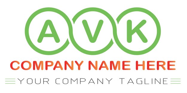 Vector diseño de logotipo de letra avk