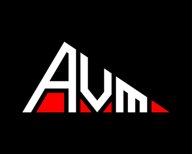 Diseño del logotipo de la letra AVM en forma de triángulo