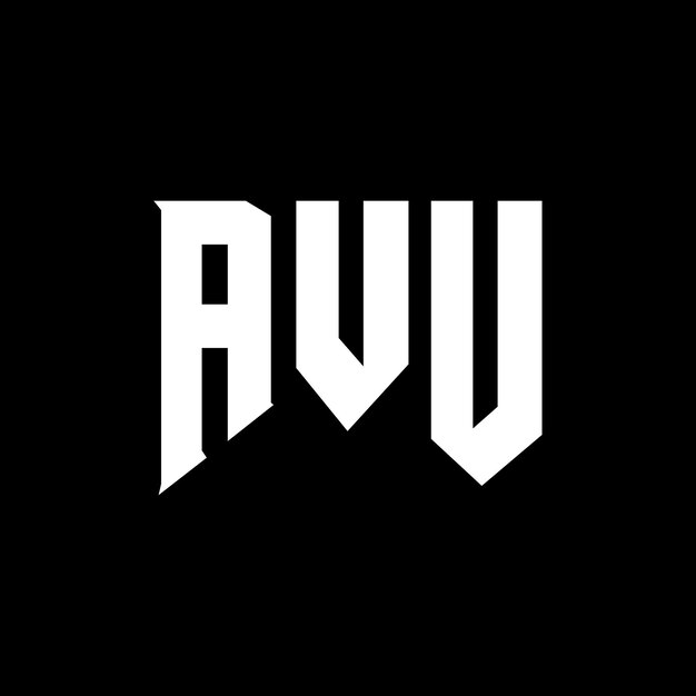 Diseño de logotipo de letra AVU para la compañía de tecnología diseño de logotipo AVU combinación de colores blanco y negro diseño de logo AVU vector AVU diseño de icono AVU alfabeto AVU tipografía diseño del logotipo