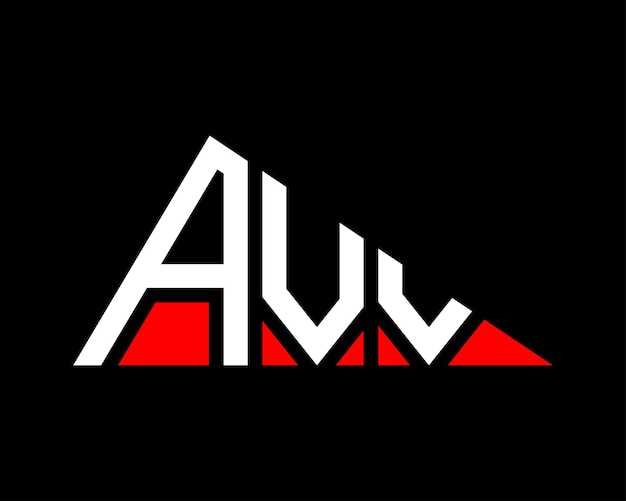 Diseño del logotipo de la letra AVV de forma triangular