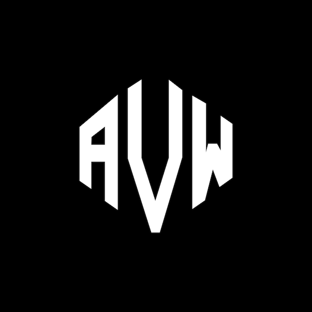 Diseño de logotipo de letra AVW con forma de polígono AVW poligono y forma de cubo diseño de logotipo AVW hexágono modelo de logotipo vectorial colores blanco y negro AVW monograma negocio y logotipo de bienes raíces