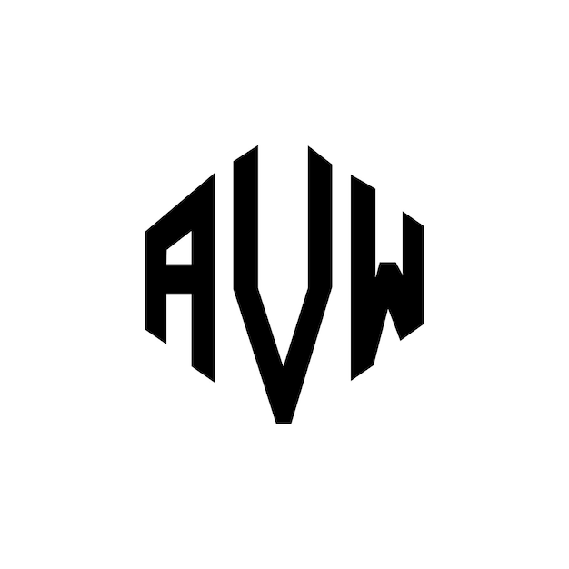 Diseño de logotipo de letra AVW con forma de polígono AVW poligono y forma de cubo diseño de logotipo AVW hexágono modelo de logotipo vectorial colores blanco y negro AVW monograma negocio y logotipo de bienes raíces