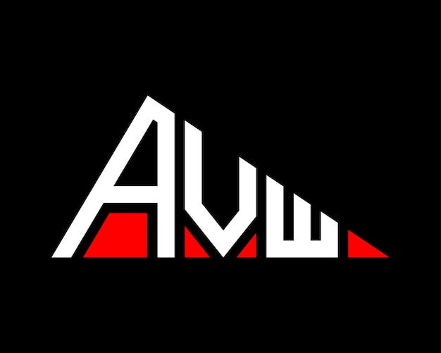 Diseño del logotipo de la letra AVW de forma triangular