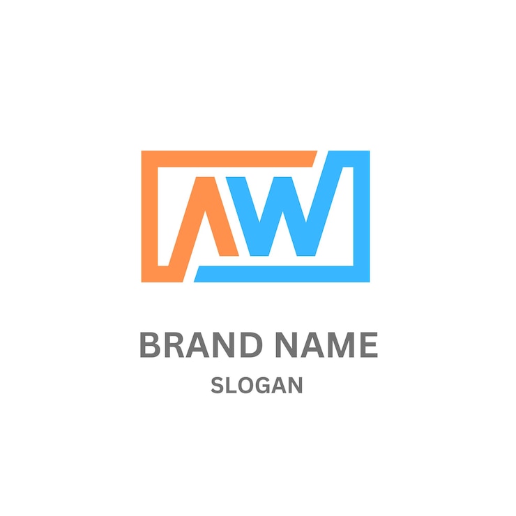 Vector diseño del logotipo de la letra aw224 aw