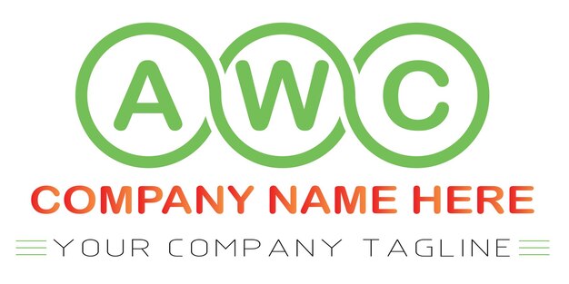 Diseño de logotipo de letra AWC