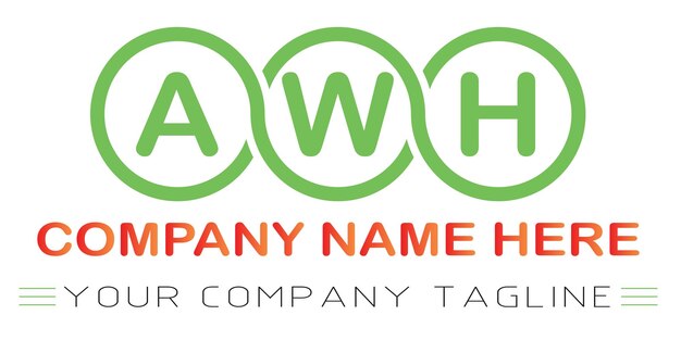 Diseño de logotipo de letra AWH