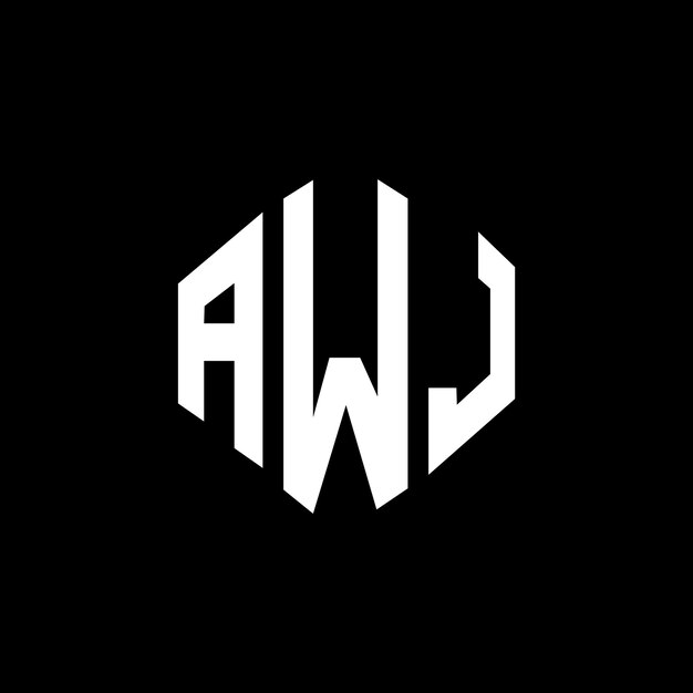El diseño del logotipo de la letra AWJ con forma de polígono AWJ polígono y forma de cubo AWJ hexágono modelo de logotipo vectorial colores blanco y negro AWJ monograma negocio y logotipo de bienes raíces