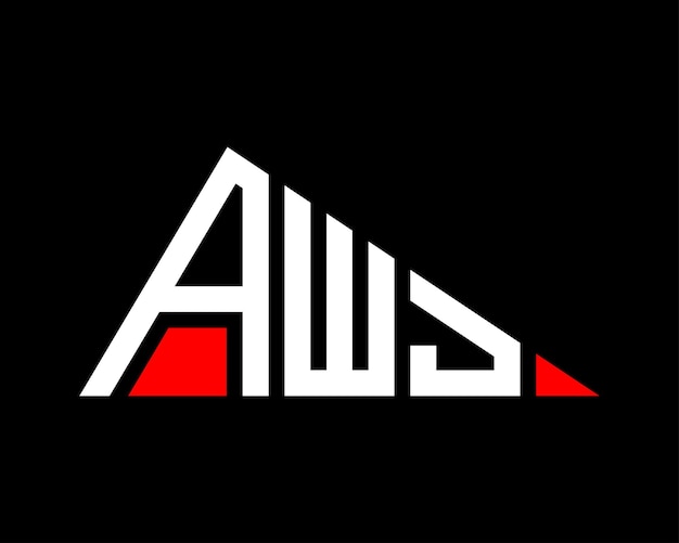 Diseño del logotipo de la letra AWJ en forma de triángulo