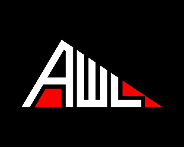 Diseño del logotipo de la letra AWL de forma triangular