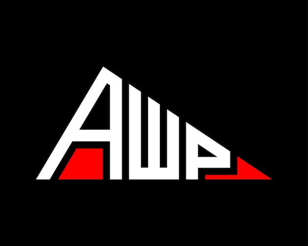 Diseño del logotipo de la letra AWP en forma de triángulo