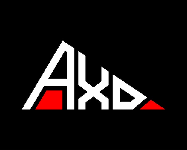 Diseño del logotipo de la letra AXD de forma triangular