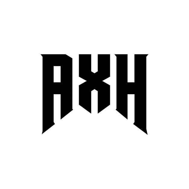Diseño de logotipo de letra AXH para la compañía de tecnología AXH diseño de logotipo combinación de colores blanco y negro AXH logotipo AXH vector AXH diseño AXH icono AXH alfabeto AXH tipografía diseño de logotip