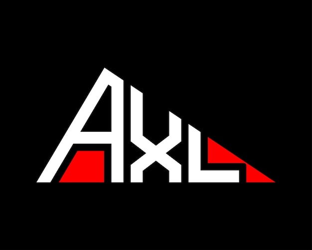 Diseño del logotipo de la letra AXL de forma triangular