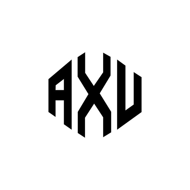 Diseño de logotipo de letra AXU con forma de polígono AXU polígono y forma de cubo diseño de logotipo AXU hexágono patrón de logotipo vectorial colores blanco y negro AXU monograma negocio y logotipo de bienes raíces