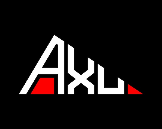 Diseño del logotipo de la letra AXU en forma de triángulo