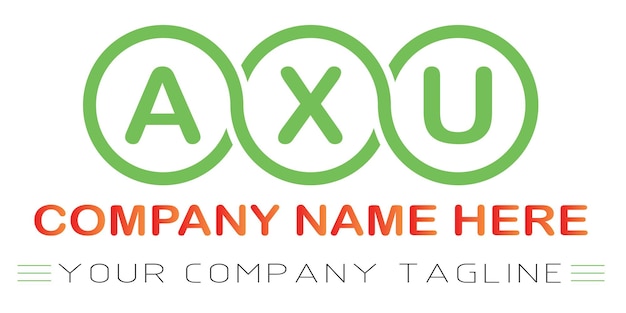 Diseño de logotipo de letra AXU