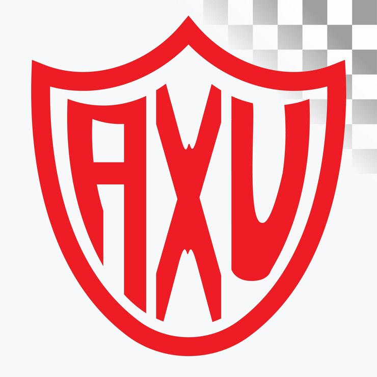 Vector diseño de logotipo de letra axu