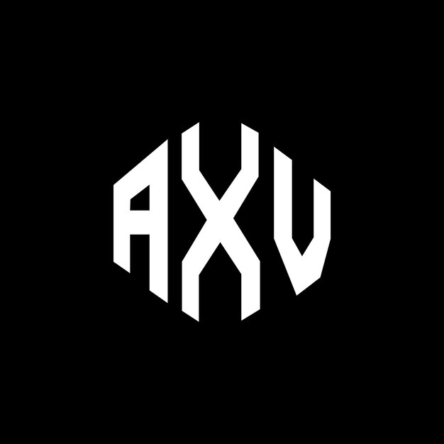 Un diseño de logotipo de letra AXV con forma de polígono AXV polígono y forma de cubo Diseño de logotipo AXV hexágono plantilla de logotipo vectorial colores blanco y negro AXV monograma logotipo de negocios y bienes raíces