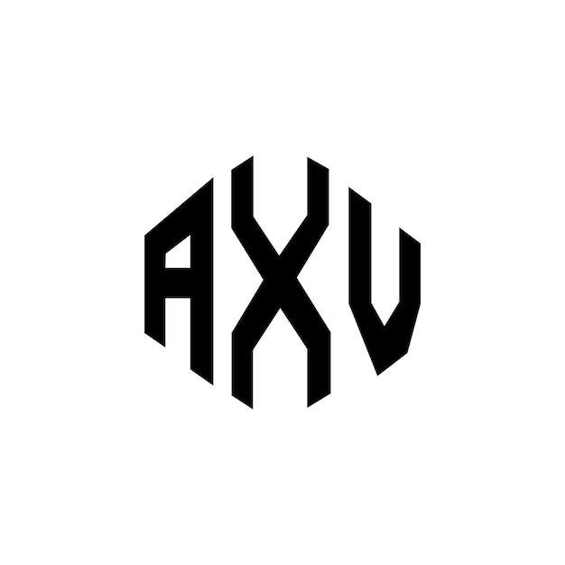 Un diseño de logotipo de letra AXV con forma de polígono AXV polígono y forma de cubo Diseño de logotipo AXV hexágono plantilla de logotipo vectorial colores blanco y negro AXV monograma logotipo de negocios y bienes raíces