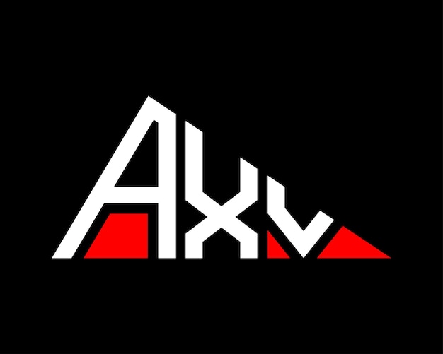 Diseño del logotipo de la letra AXV de forma triangular