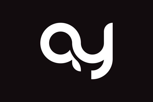 Diseño de logotipo de letra ay inicial creativo y minimalista.