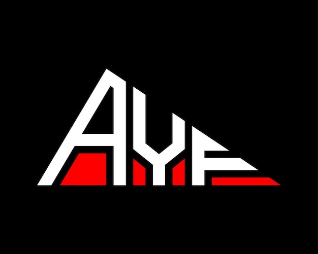 Diseño del logotipo de la letra AYF de forma triangular