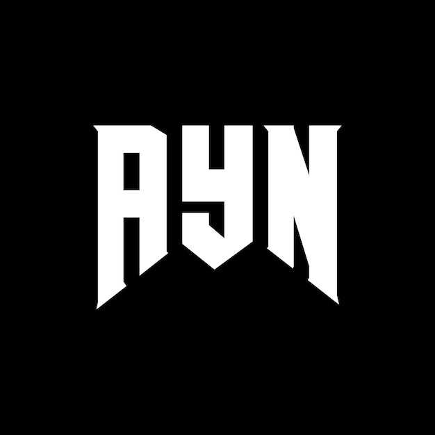 Diseño de logotipo de letra AYN para la compañía de tecnología AYN diseño de logotipo combinación de colores blanco y negro AYN logotipo AYN vector AYN diseño AYN icono AYN alfabeto AYN tipografía diseño de logotip