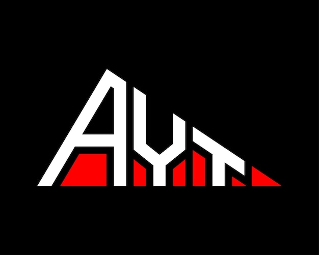 Diseño del logotipo de la letra AYT de forma triangular