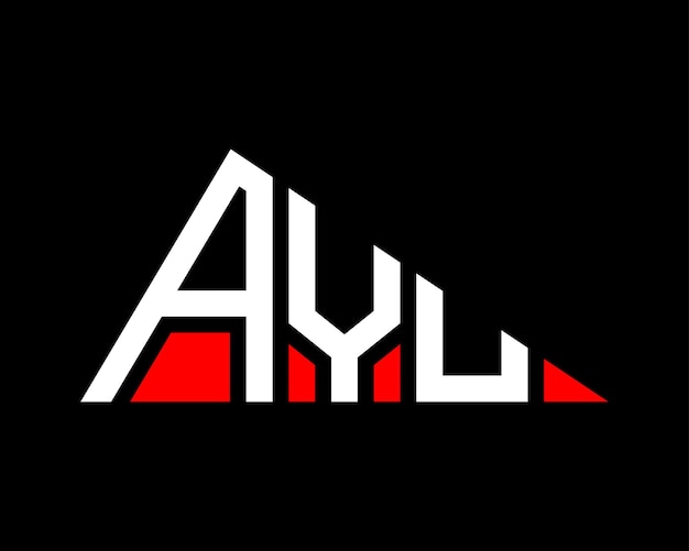 Diseño del logotipo de la letra AYU en forma de triángulo