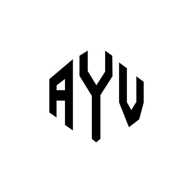 Diseño de logotipo de letra AYV con forma de polígono AYV polígono y forma de cubo diseño de logotipo AYV hexágono patrón de logotipo vectorial colores blanco y negro AYV monograma de negocios y logotipo de bienes raíces