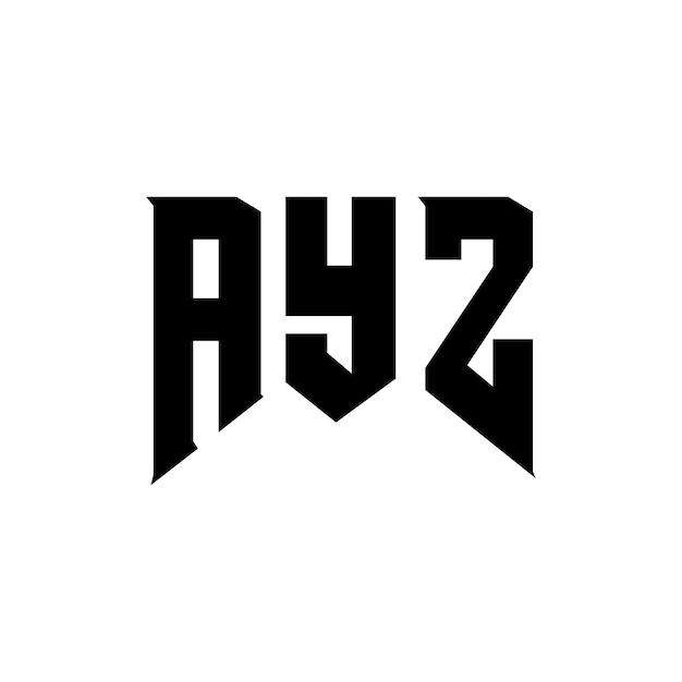 Diseño de logotipo de letra AYZ para la compañía de tecnología Diseño del logotipo de AYZ combinación de colores blanco y negro Logotipo AYZ vector AYZ diseño Icono AYZ alfabeto AYZ tipografía Diseño del Logotipo