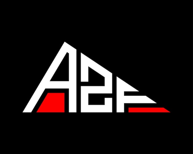 Vector diseño del logotipo de la letra azf en forma de triángulo