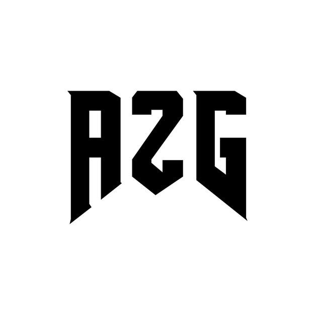 Diseño de logotipo de letra AZG para la compañía de tecnología Diseño de Logotipo AZG combinación de colores blanco y negro Diseño de diseño de logotipo AZG Icono AZG Alfabeto AZG Tipografía