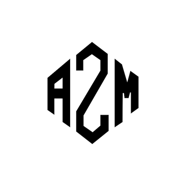 Diseño del logotipo de la letra AZM con forma de polígono AZM diseño del logotipo en forma de póligono y cubo AZM hexágono modelo de logotipo vectorial colores blanco y negro AZM monograma logotipo de negocios y bienes raíces