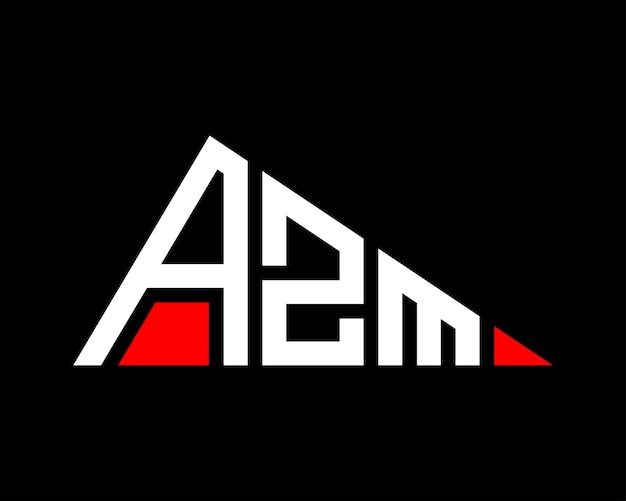 Diseño del logotipo de la letra AZM en forma de triángulo